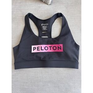 Peloton Women Black Racerback Sports Bra Athletic Fitness Top Size‎ S